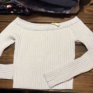 Aerie Light Blue Off-Shoulder Sweater